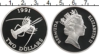 Продать Монеты Бермудские острова 2 доллара 1991 Серебро