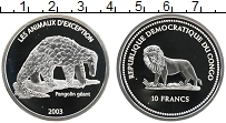 Продать Монеты Конго 10 франков 2003 Серебро