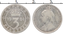 Продать Монеты Кипр 3 пиастра 1901 Серебро