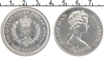 Продать Монеты Остров Мэн 1 крона 1977 Серебро