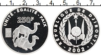 Продать Монеты Джибути 250 франков 2002 Серебро
