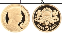 Продать Монеты Латвия 5 лат 2003 Золото