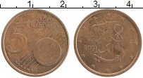 Продать Монеты Финляндия 5 евроцентов 1999 сталь с медным покрытием