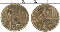 Продать Монеты Франция 50 евроцентов 2001 Латунь