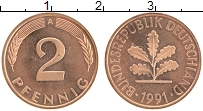 Продать Монеты ФРГ 2 пфеннига 1995 Бронза