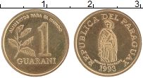 Продать Монеты Парагвай 1 гуарани 1993 сталь покрытая латунью