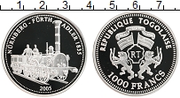 Продать Монеты Того 1000 франков 2005 Серебро