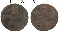 Продать Монеты Франкфурт 2 пфеннига 1795 Медь