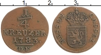 Продать Монеты Гессен-Кассель 1/4 крейцера 1783 Медь
