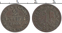 Продать Монеты Женева 2 сентима 1839 Биллон