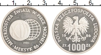 Продать Монеты Польша 1000 злотых 1986 Серебро