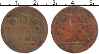 Продать Монеты Росток 6 пфеннигов 1761 Медь