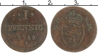 Продать Монеты Саксе-Мейнинген 1 пфенниг 1817 Медь