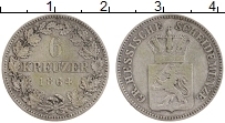 Продать Монеты Гессен 6 крейцеров 1864 Серебро