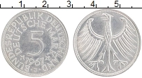 Продать Монеты ФРГ 5 марок 1967 Серебро