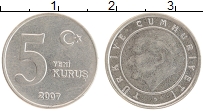 Продать Монеты Турция 5 куруш 2005 Латунь