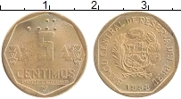 Продать Монеты Перу 5 сентим 1998 Алюминий