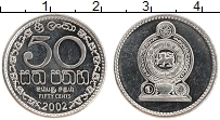 Продать Монеты Шри-Ланка 50 центов 2002 Сталь покрытая никелем