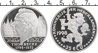 Продать Монеты Нидерланды 25 экю 1998 Серебро