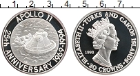 Продать Монеты Теркc и Кайкос 20 крон 1993 Серебро
