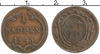 Продать Монеты Швейцария 1 рапп 1846 Медь