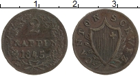Продать Монеты Швиц 2 раппа 1844 Медь
