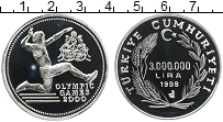 Продать Монеты Турция 3000000 лир 1998 Серебро