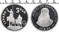 Продать Монеты Испания 5 экю 1994 Серебро
