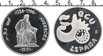 Продать Монеты Испания 5 экю 1991 Серебро