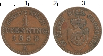 Продать Монеты Липпе-Детмольд 1 пфенниг 1858 Медь