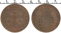 Продать Монеты Ангола 1/2 макуты 1860 Медь