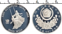 Продать Монеты Южная Корея 5000 вон 1987 Серебро
