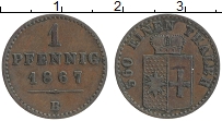 Продать Монеты Вальдек-Пирмонт 1 пфенниг 1867 Медь