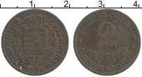Продать Монеты Саксен-Кобург-Готта 2 пфеннига 1868 Медь