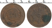 Продать Монеты Уругвай 20 сентесим 1857 Медь