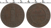 Продать Монеты Гаити 6 сантимов 1846 Медь