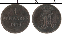 Продать Монеты Ольденбург 1 шварен 1852 Медь