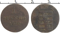 Продать Монеты Саксен-Веймар-Эйзенах 1 пфенниг 1825 Медь