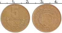 Продать Монеты Коста-Рика 5 колон 1995 сталь покрытая латунью