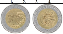 Продать Монеты Перу 5 соль 1995 Биметалл