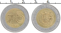 Продать Монеты Перу 5 соль 1995 Биметалл