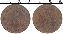 Продать Монеты Гаити 2 сантима 1894 Медь