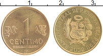 Продать Монеты Перу 1 сентим 2002 Медно-никель