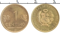 Продать Монеты Перу 1 сентим 2002 Медно-никель