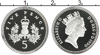 Продать Монеты Великобритания 5 пенсов 1990 Серебро