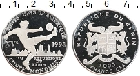 Продать Монеты Бенин 1000 франков 1994 Серебро