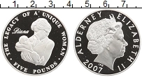 Продать Монеты Олдерни 5 фунтов 2007 Серебро