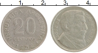 Продать Монеты Аргентина 20 сентаво 1953 Сталь покрытая никелем