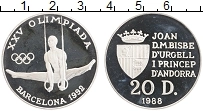Продать Монеты Андорра 20 динерс 1988 Серебро