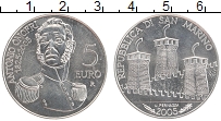 Продать Монеты Сан-Марино 5 евро 2005 Серебро